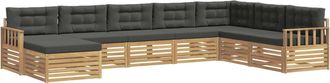 vidaXL Conjunto De Sof&aacute;s De Exterior 8 Uds. Blanco Y Antracita Vidaxl