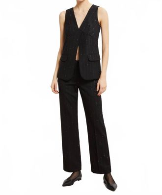 ottod'Ame Pinstripes Straight Trousers In Black