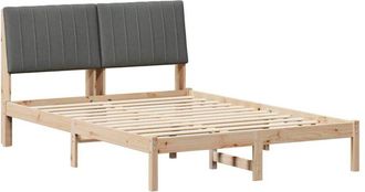 vidaXL Estructura De Cama Con Cabecera Gris Oscuro 140 X 200 Cm Vidaxl