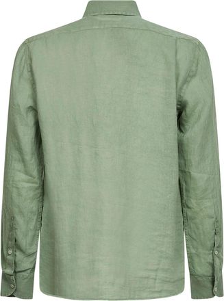 MC2 Saint Barth Mens Shirt Raphael Linen Green