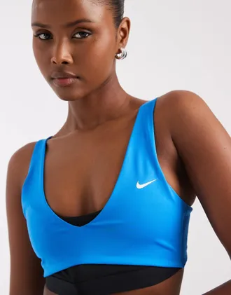 Nike Nike - Pro Training - Reggiseno sportivo a doppio strato blu e nero