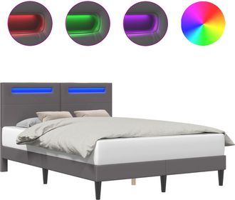 vidaXL Struttura Del Letto Con Testiera Grigio 120 X 190 Cm Similpelle Vidaxl