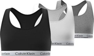 Calvin Klein Underwear Bralette 3PK BRALETTE, Damen, Gr. 128/134, N-Gr, 3er sortiert, Jersey, Obermaterial: 95% Baumwolle, 5% Elasthan, CALVIN KLEIN UNDERWEAR, Basic, k&ouml;rper