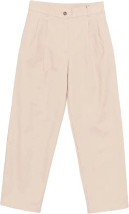 Calvin Klein Wide Trousers, female, Beige, XS, Stretch Chino Pleated Wide Leg Trousers