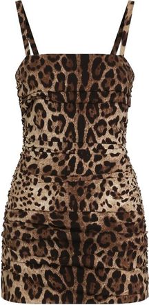 Dolce & Gabbana Leo-print Charmeuse Dress