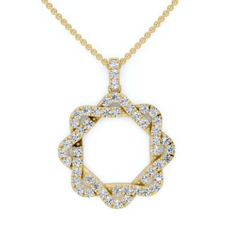 Pompeii3 1Ct Intertwined Circle Diamond Pendant Womens Gold Necklace Lab Grown