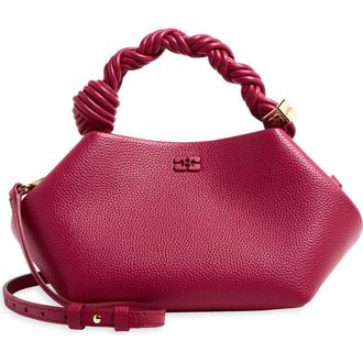 Ganni Small Bou Grained Faux Leather Top Handle Bag in Persian Red at Nordstrom