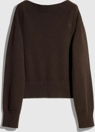 Gucci Knit Cashmere Sweater With Embroidery, Brown