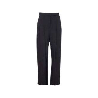 Pinko Pinko, Broeken, Dames, Zwart, L, Geplooide Rechte Pijpen Broek