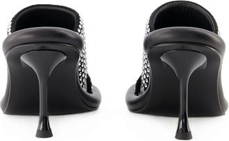 J.W.Anderson Womens Crystal-Studded Leather Mule Black Heels