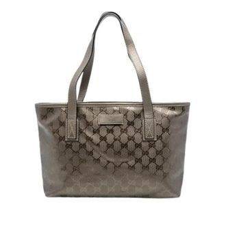Gucci Pre-owned Tote Bags, female, Brown, Size: ONE SIZE Pre-owned Canvas Tote