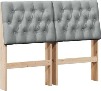 vidaXL Upholstered Headboard Light Grey 120 cm Solid Pine Wood vidaXL