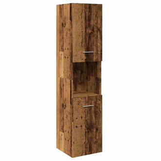 vidaXL Armario Pared Ba&ntilde;o Madera Ingenier&iacute;a Envejecida 30x30x130 Cm Vidaxl