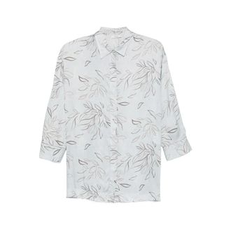 PESERICO Peserico, Shirts, female, Blue, Size: XS Floral-Print Shirt