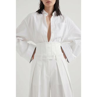 Brunello Cucinelli Natural Silk Structured Corset Belt, Size X-Small