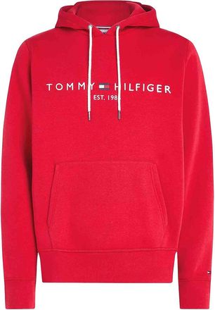 Tommy Hilfiger Red sweatshirt with hood and logo
