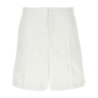 Valentino Garavani Casual Shorts, male, White, Size: M Cotton Blend Bermuda Shorts