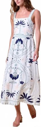 Cleobella Carmen Midi Dress In Liliana Blue Surf Print