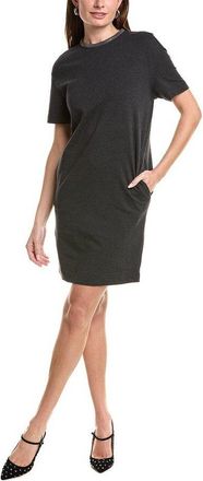 Brunello Cucinelli Anthracite Short Sleeve Shift Dress, Size X-Small