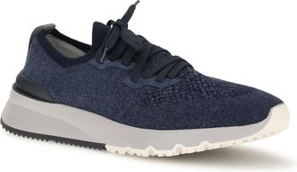 Brunello Cucinelli Mens Cotton Sneakers Denim+navy+g Chiaro-Panama-Blu Chiaro/panama/blu