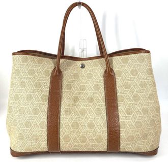 Herm&egrave;s Beige Toile So H Boston Bag Shoulder Bag Tote Bag (Pre-Owned)