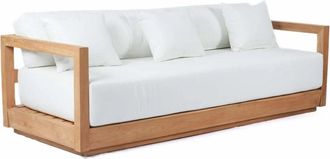 Bazar Bizar Sof&aacute; de tres plazas de madera blanco natural