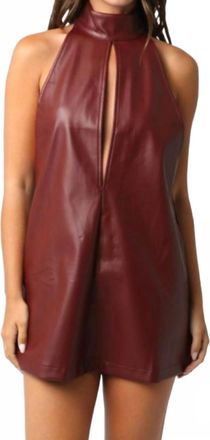 Olivaceous Faux Leather Kenley Dress In Red