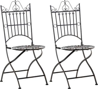 Clp Set de 2 sillas para exterior plegables en Metal Bronce