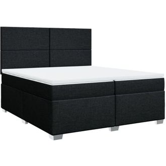 vidaXL Vidaxl - Cama Box Spring Con Colch&oacute;n Tela Negro 200x200 Cm