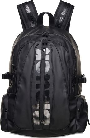 Blauer logo-detail backpack - Black