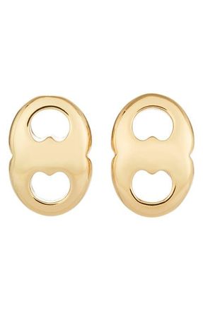 Tory Burch Gemini Link Stud Earrings in Light Brass at Nordstrom