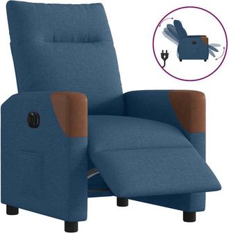 vidaXL Sill&oacute;n Reclinable El&eacute;ctrico Tela Azul Vidaxl