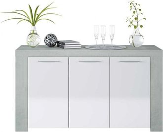 For&eacute;s Aparador 3 Puertas Alodia - Blanco / Cemento