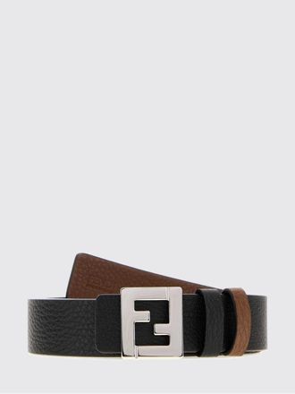 Fendi Cintura reversibile in pelle liscia con fibbia a incastro e monogramma FF