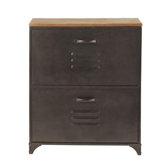 Maisons du monde Zapatero 2 cajones de metal y abeto