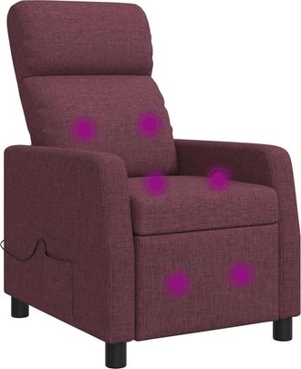vidaXL Silla De Masajes Reclinable Morado Tela Vidaxl