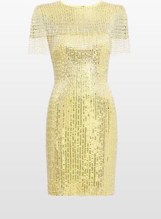 Jenny Packham Swish Sequin-Embellished Beaded Mini Dress in Mimosa at Nordstrom, Size 12 Uk