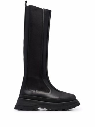 Jil Sander knee-length Chelsea boots - women - Rubber/Leather/Leather - 40 - Black