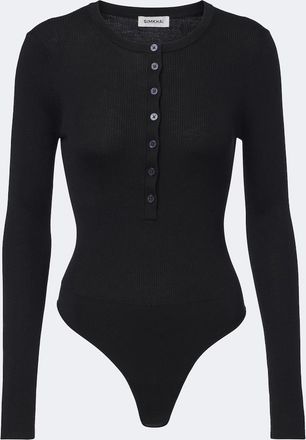 SIMKHAI Susanne ribbed silk and cashmere bodysuit