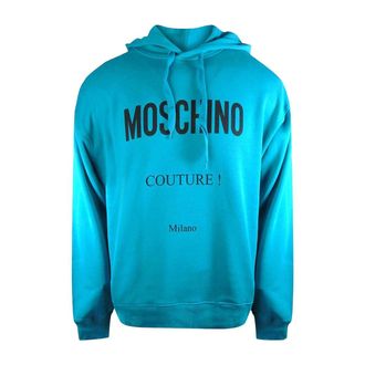 Moschino Heren Couture Logo Hoodie (Turquoise)
