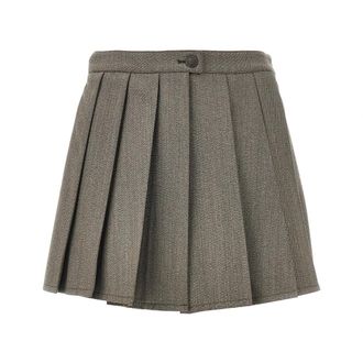Emporio Armani Falda pantal&oacute;n de sarga de lana - Skirts - Mujer - Beige - M