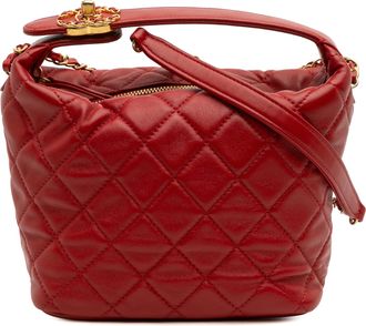 Chanel Pre-owned Womens Quilted Leather Handbag - Red - One Size