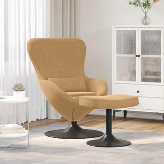 vidaXL Vidaxl - Poltrona uovo 2 pcs Marrone 63 x 73 x 90 cm Velluto