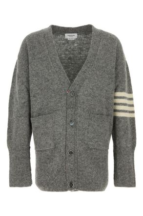 Thom Browne Grey V Neck Cardigan