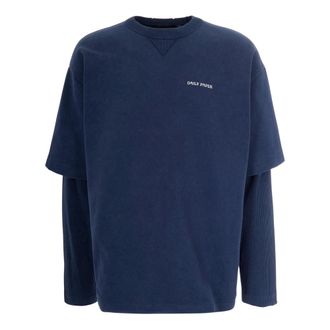 Daily Paper Clothing Sweatshirts, male, Blue, Size: L Layered LS T-Shirt
