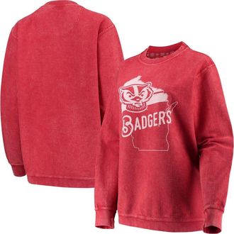 Pressbox Womens Pressbox Red Wisconsin Badgers Comfy Cord Corduroy Crewneck Sweatshirt at Nordstrom, Size Medium
