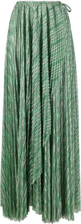 Forte_Forte knitted mid-length skirt - women - Metallized Polyester/Polyamide/Polyester - I - Green