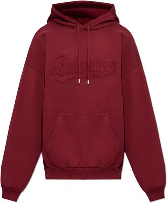 Balenciaga Hooded Sweatshirt - Heren - Hoodies - Rood - M - Katoen - Hoodies & sweatvesten