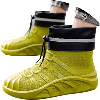 Generic Mens Boots Winter Thermal Slip Work Shoes With Thick Sole For Outdoor Hiking Snowy Weather And Casual Wear (Green, 7.5)