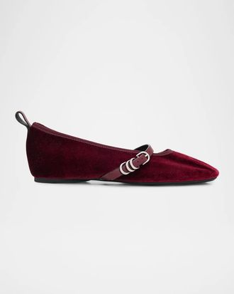 Rag & Bone Spire Velvet Mary Jane Ballerina Flats